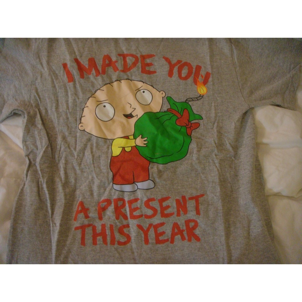 Made you a present this year Stewie Family guy‎ mens Small gray t-shirt